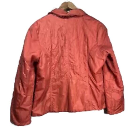 Chico's 2 chicos Large Mauve Aztec Quilted Button Reversible Puffer Jacket - Picture 2 of 8